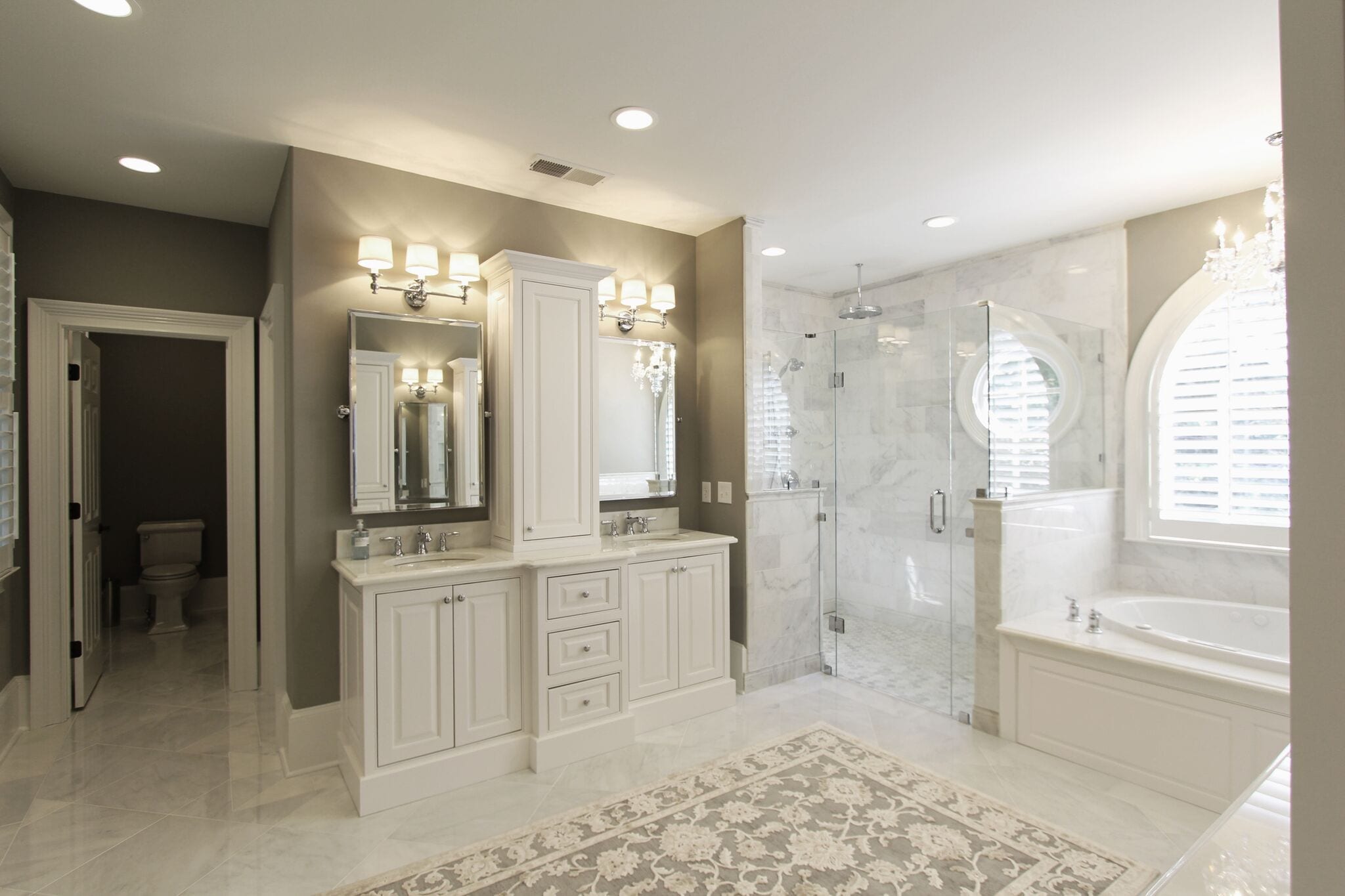 White Bathroom Vanity With Tower