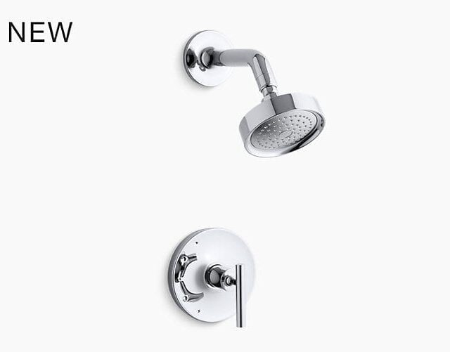Purist Rite Temp shower valve trim with lever handle and 2.5 gpm showerhead - Polished Chrome