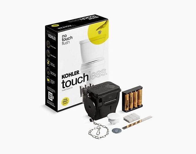 Touchless toilet flush kit