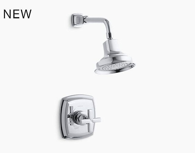 Margaux® Rite-Temp® Shower Valve Trim with Cross Handle and 2.5 GPM Showerhead
