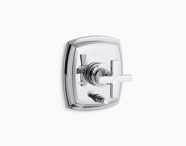 Margaux® Rite-Temp® Pressure-Balancing Valve Trim with Push-Button Diverter and Cross Handles
