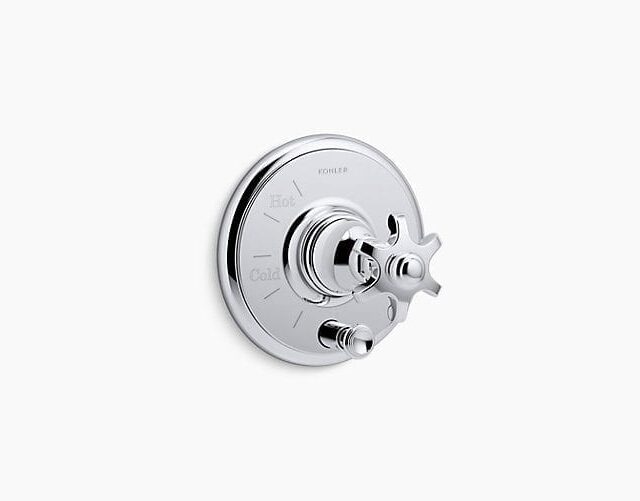 Artifacts® Rite-Temp® Pressure-Balancing Valve Trim with Push-Button Diverter and Prong Handle