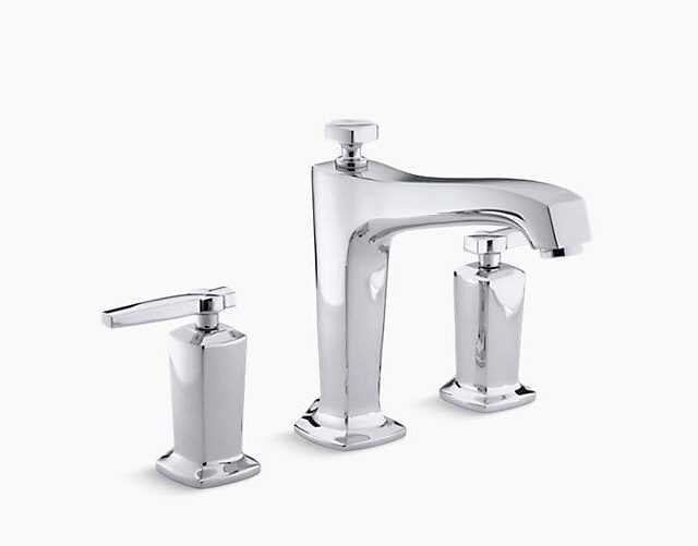 Margaux® Deck-Mount Bath Faucet Trim for High-Flow Valve with Non-Diverter Spout and Lever Handles