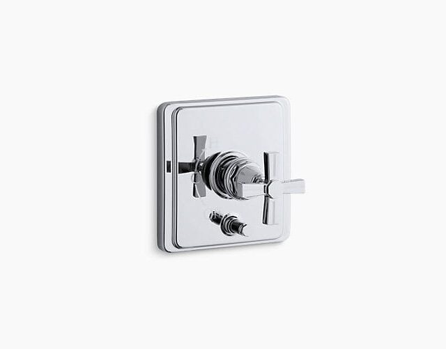 Pinstripe® Rite-Temp® Pressure-Balancing Valve Trim with Diverter and Grooved Cross Handle