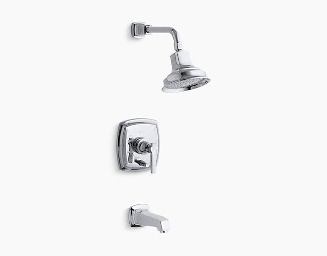 Margaux® Rite-Temp® Pressure-Balancing Bath and Shower Faucet Trim with Push-Button Diverter and Lever Handle