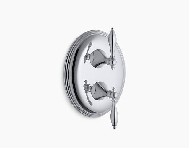 Finial® Traditional Valve Trim with Lever Handles for Stacked Thermostatic Valve Trim