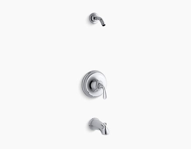 Forté Sculpted Rite-Temp Bath and Shower Valve Trim with Slip-Fit Spout