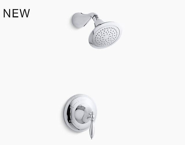 Finial® Traditional Rite-Temp® Shower Valve Trim with Lever Handle and 2.5 GPM Showerhead