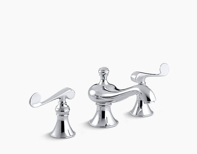 Revival Widespread Bathroom Sink Faucet with Scroll Lever Handles