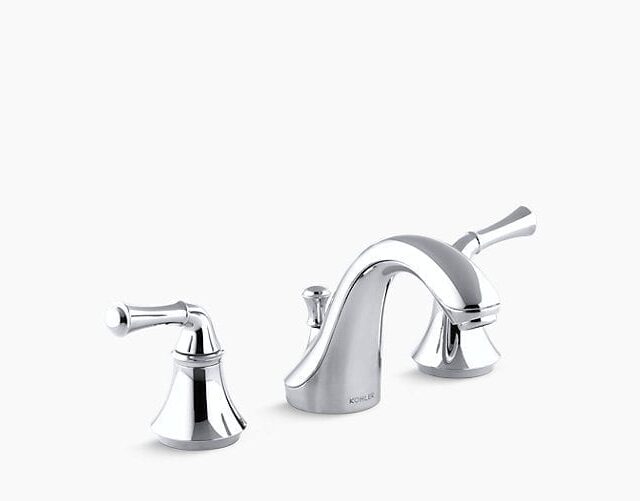 Forté Widespread Bathroom Sink Faucet with Traditional Lever Handles