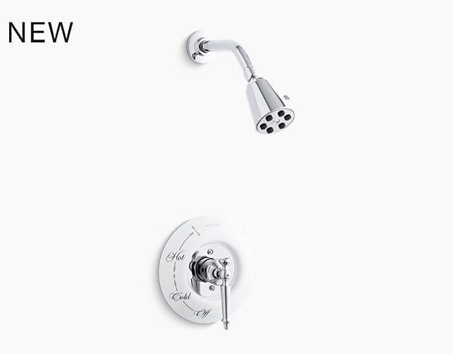 Antique Shower Valve Trim with Lever Handle and 2.5 GPM Showerhead