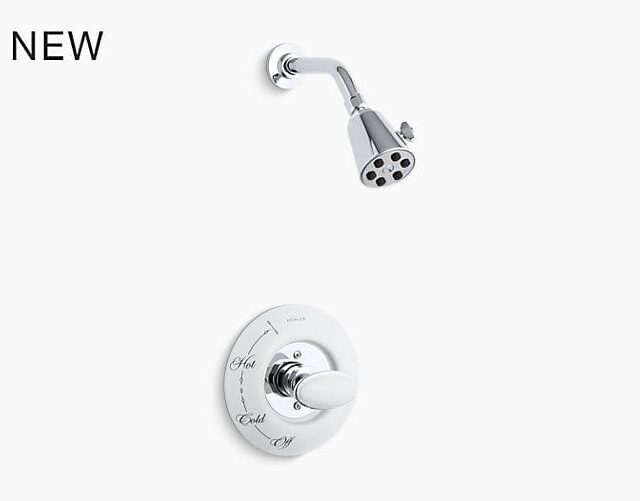 Antique Shower Valve Trim with Oval Handle and 2.5 GPM Showerhead