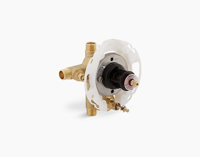 Rite-Temp 1/2" Pressure-Balancing Valve with Push-Button Diverter and Screwdriver Stops