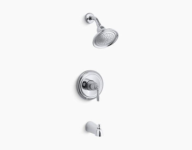 Devonshire Rite-Temp Bath and Shower Valve Trim with Lever Handle, Slip-Fit Spout and 2.5 GPM Showerhead