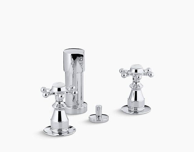 Antique Vertical Spray Bidet Faucet with Six-Prong Handles