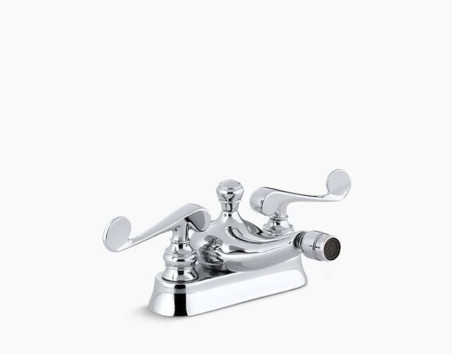 Revival Centerset Horizontal Swivel Spray Spout Bidet Faucet with Scroll Lever Handles