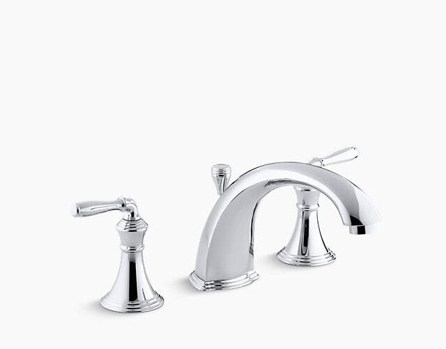 Devonshire Deck-/Rim-Mount Bath Faucet Trim for High-Flow Valve with 8-15/16" Diverter Spout and Lever Handles
