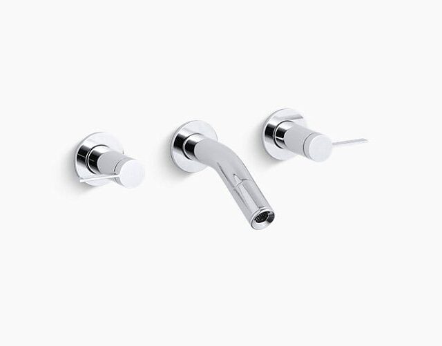 Stillness Laminar Widespread Wall-Mount Bathroom Sink Faucet Trim with Lever Handles