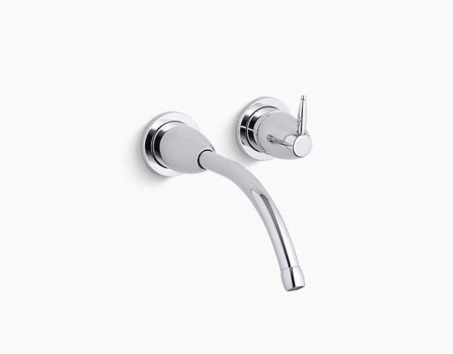 Falling Water Wall-Mount Bathroom Sink Faucet Trim with 8-1/4" Spout