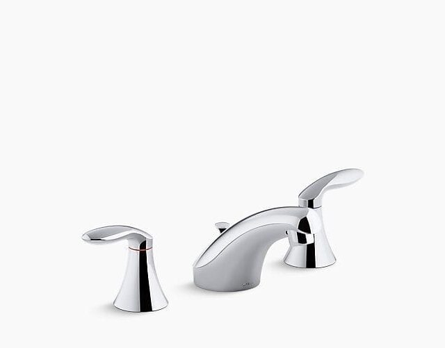Coralais Widespread Bathroom Sink Faucet with Lever Handles, Pop-Up Drain and Lift Rod