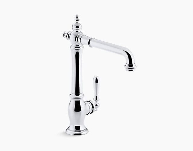 Artifacts  Single-Hole Kitchen Sink Faucet with 13-1/2" Swing Spout, Victorian Spout Design