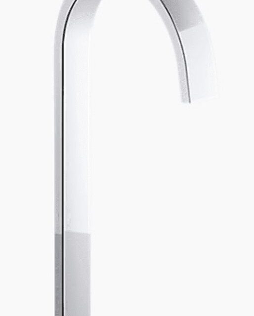 Components Tall bathroom Sink Spout with Ribbon Design
