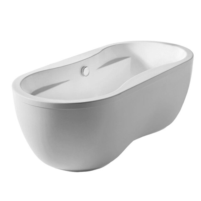 Bathhaus Oval Double Ended Single Sided Armrest Freestanding Lucite Acrylic Bathtub