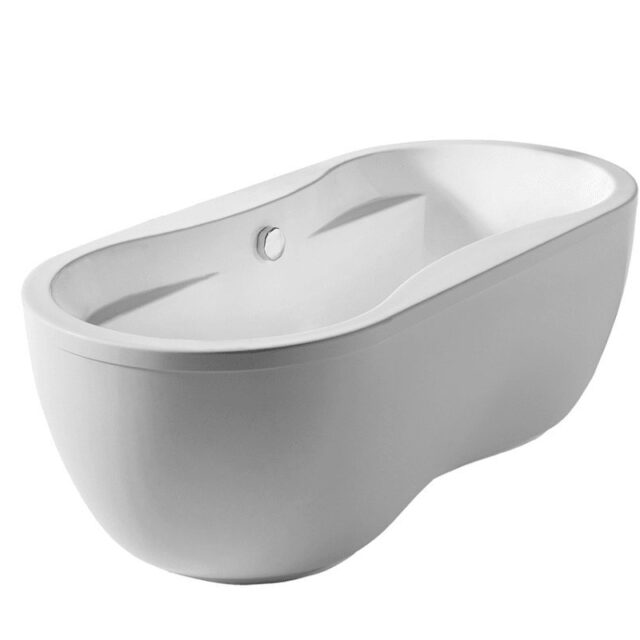 Bathhaus Oval Double Ended Dual Armrest Freestanding Lucite Acrylic Bathtub